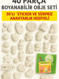 40 Parça Bol Hediyeli Boyama Seti (Sticker+Anahtarlık ve Örgü Seti Hediyeli)