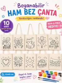 Boyanabilir Ham Bez Çanta - 10 Adet