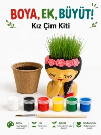 Kız Saksı Çim Kiti – Hayal Et, Boya, Yetiştir!