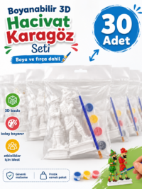Hacıvat & Karagöz 3D Boyama Seti - 30 Adet