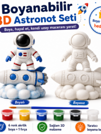 Boyanabilir 3D Astronot Seti – Boya ve Fırça Hediyeli