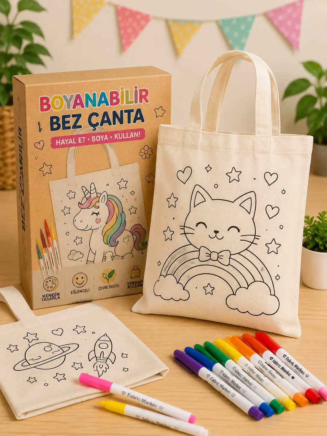 Boyanabilir Bez Çantalar