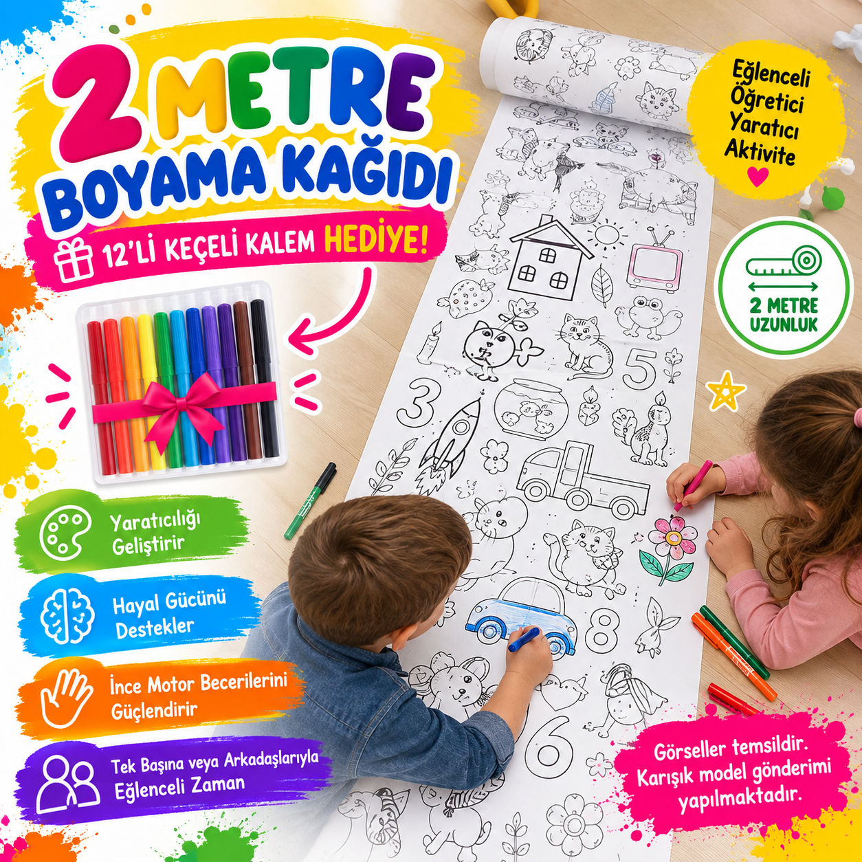 2 Metre Boyama Kağıdı